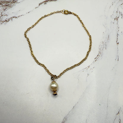 Pearl Drop Light Purple Rhinestone Gold Chain Doll Necklace • 18 Inch Fashion Doll Jewelry