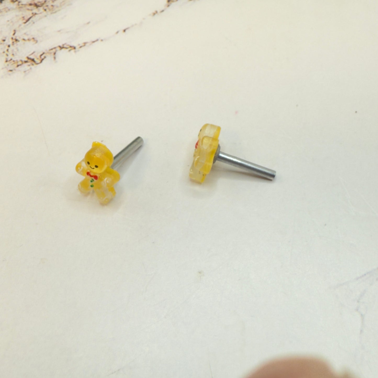 Gingerbread Man Christmas Post Doll Earrings • 2mm Post for 18 Inch Fashion Doll