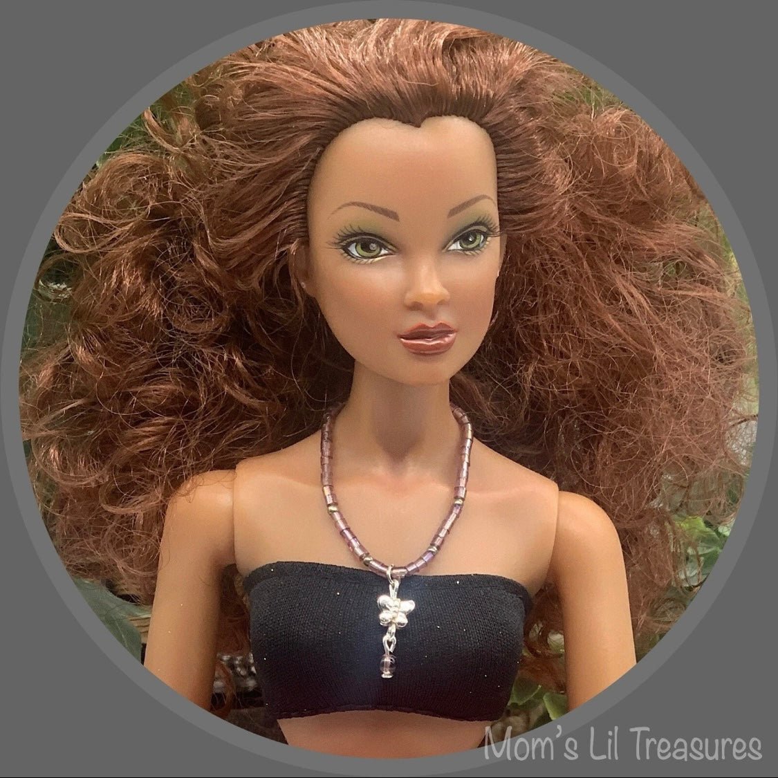 Purple Glass Bead Butterfly Doll Necklace •16 Inch Fashion Doll Jewelry