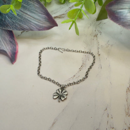 Silver Four Leaf Clover Luck Doll Necklace • 18 Inch Fashion Doll Jewelry