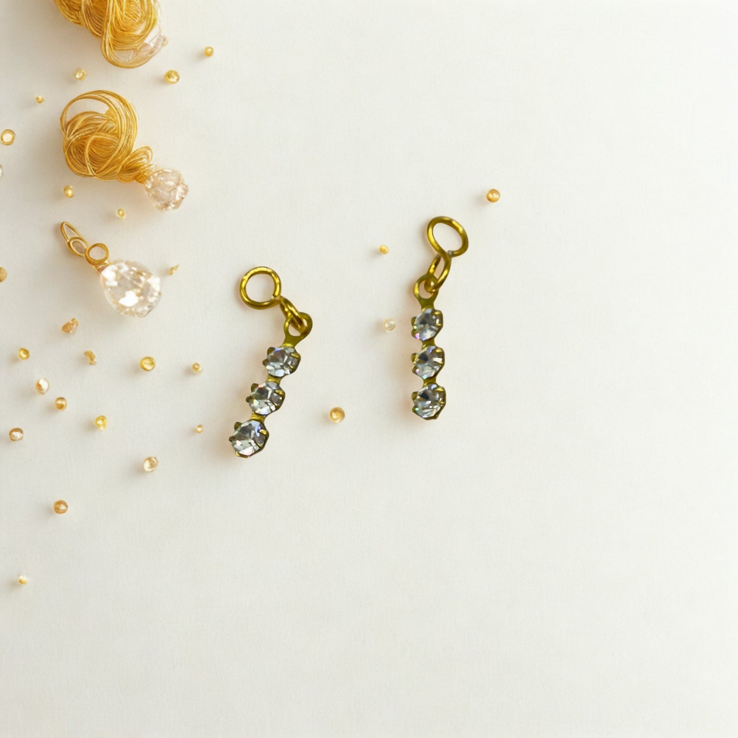 Clear Rhinestone Dangle Doll Earrings -  DANGLE ONLY • 18” Fashion Doll Jewelry