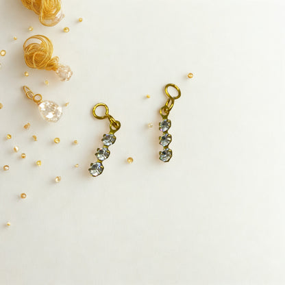 Clear Rhinestone Dangle Doll Earrings -  DANGLE ONLY • 18” Fashion Doll Jewelry