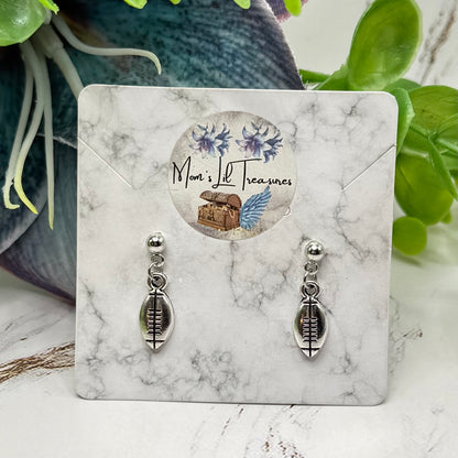 Silver Football Sports Charm Doll Earrings | for 18 Inch Fashion Doll