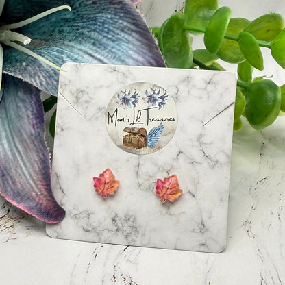 Fall Maple Leaf 2mm Post Doll Earrings | fits 18 Inch Fashion Doll • American Girl