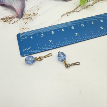 Blue Crystal Dangle  Doll Earrings • 10-12 Inch Fashion Doll Jewelry 1:6