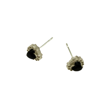 Black Center Glittery Ruffled Heart Post Doll Earrings • 18 Inch Fashion Doll Jewelry