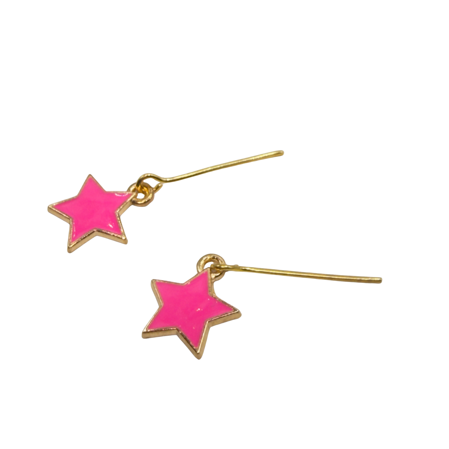 Hot Pink Star Charm Dangle Doll Earrings • 18 Inch Fashion Doll Jewelry