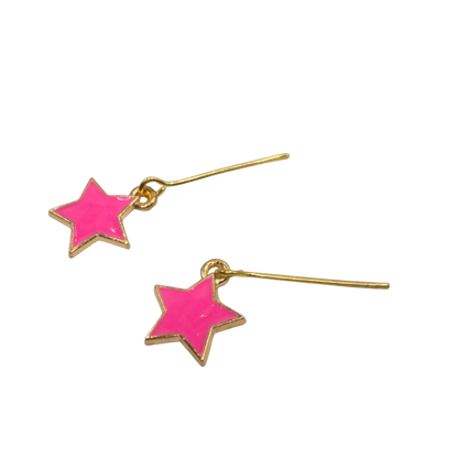 Hot Pink Star Charm Dangle Doll Earrings • 18 Inch Fashion Doll Jewelry