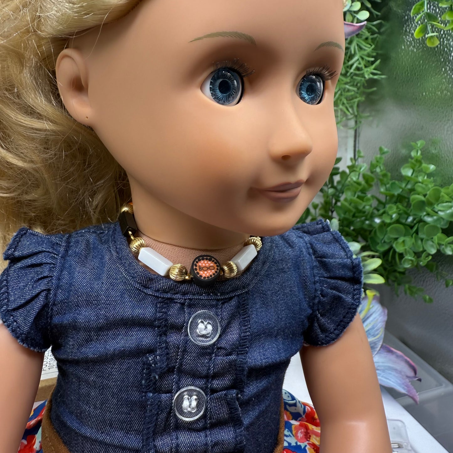 Halloween Boo Choker Acrylic Beaded Doll Necklace • 18 Inching Fashion Doll Jewelry