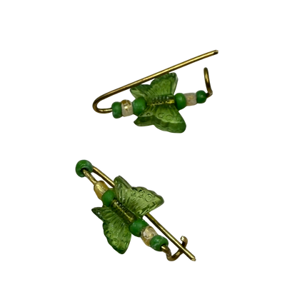 Green Butterfly Doll Hair Barrettes 14-18” Fashion Dolls • Doll Hair Accessories