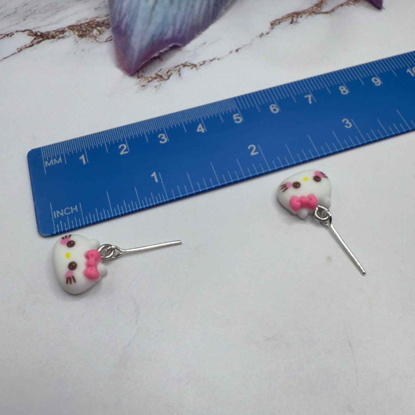 Hello Cat Pink Bow Kitty Charm Doll Necklace and Earrings Set • 18 Inch Fashion Doll Jewelry