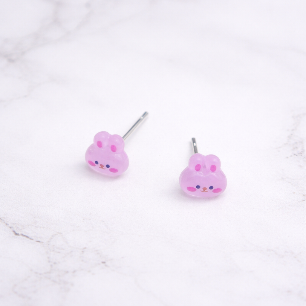 Light Purple Bunny Easter Post Doll Earrings • 18 Inch Fashion Doll Jewelry
