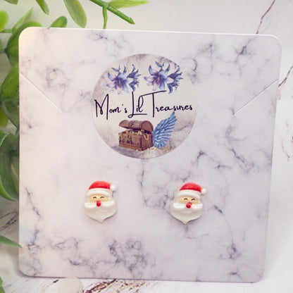 Santa Claus Christmas Post Doll Earrings • 18 Inch Fashion Doll Jewelry