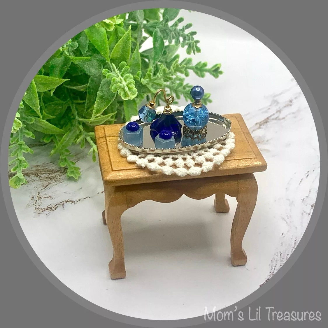 Set of 2 Off White Cream Crochet Fabric Doilies Doily • Dollhouse Miniatures