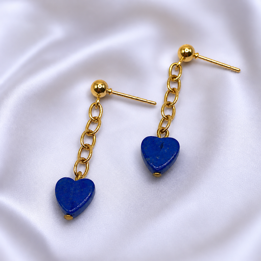 Blue Heart Dangle Doll Earrings • 18 Inch Fashion Doll Jewelry