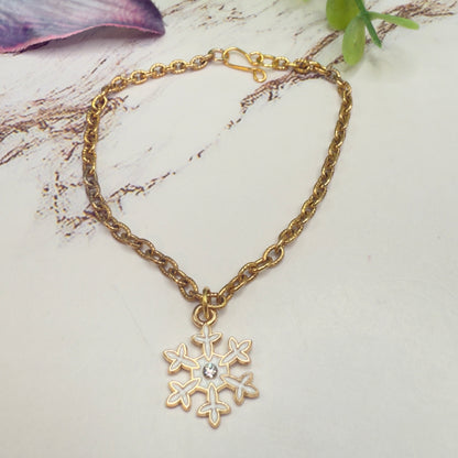 Gold Chain Snowflake Charm Doll Necklace • 18 Inch Fashion Doll Jewelry