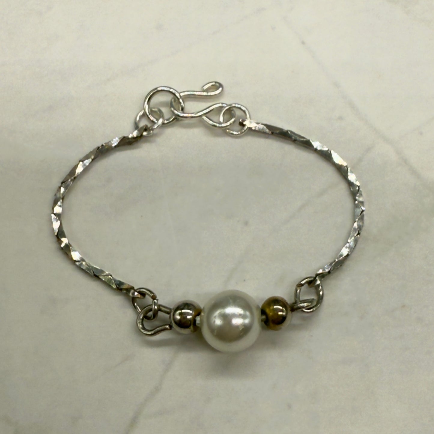 Silver Serpentine Chain Pearl Pendant Doll Necklace • 16” Fashion Doll Jewelry