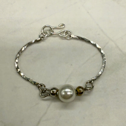 Silver Serpentine Chain Pearl Pendant Doll Necklace • 16” Fashion Doll Jewelry