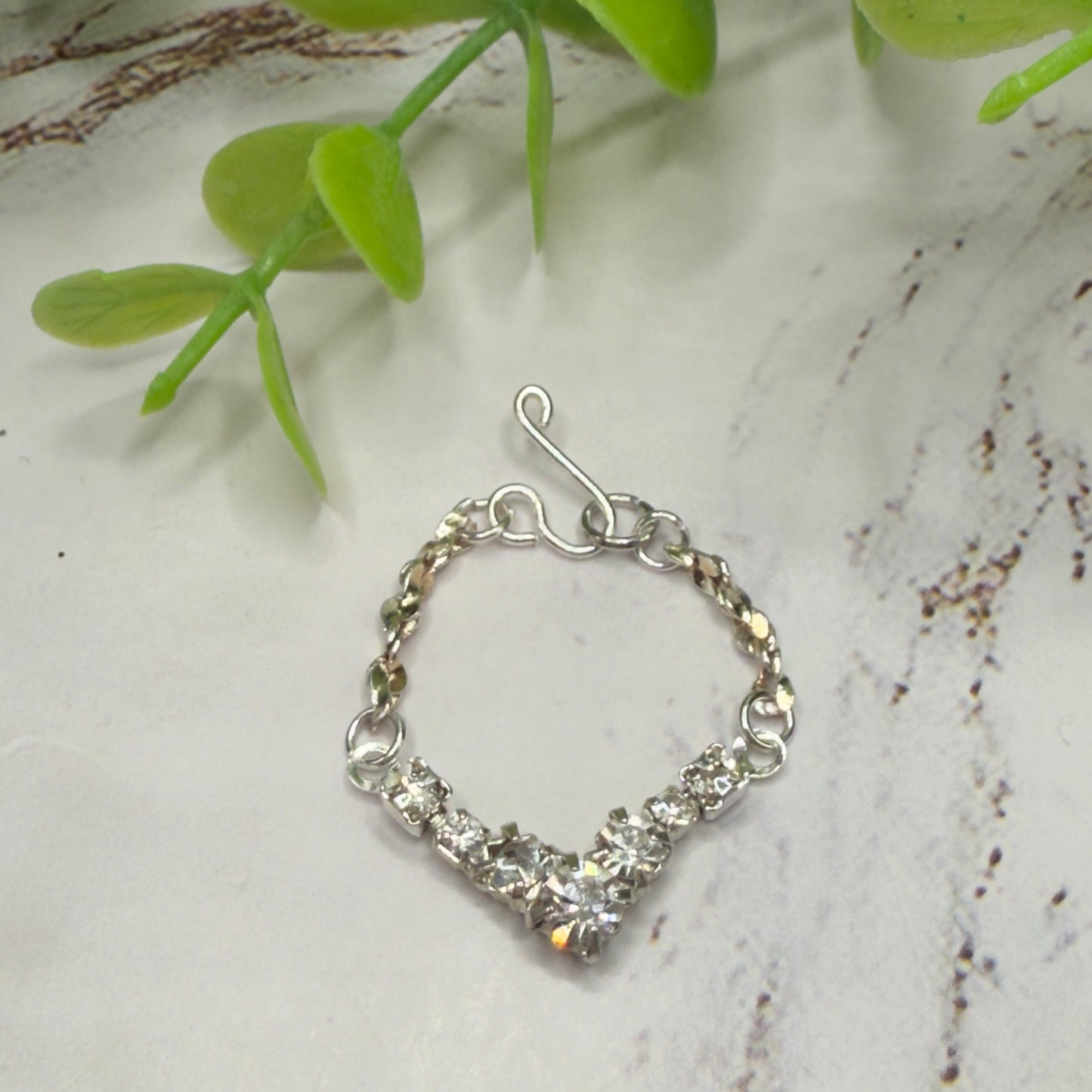 Clear Rhinestone V -Shape Doll Necklace • 10-12” 1:6 Fashion Doll Jewelry