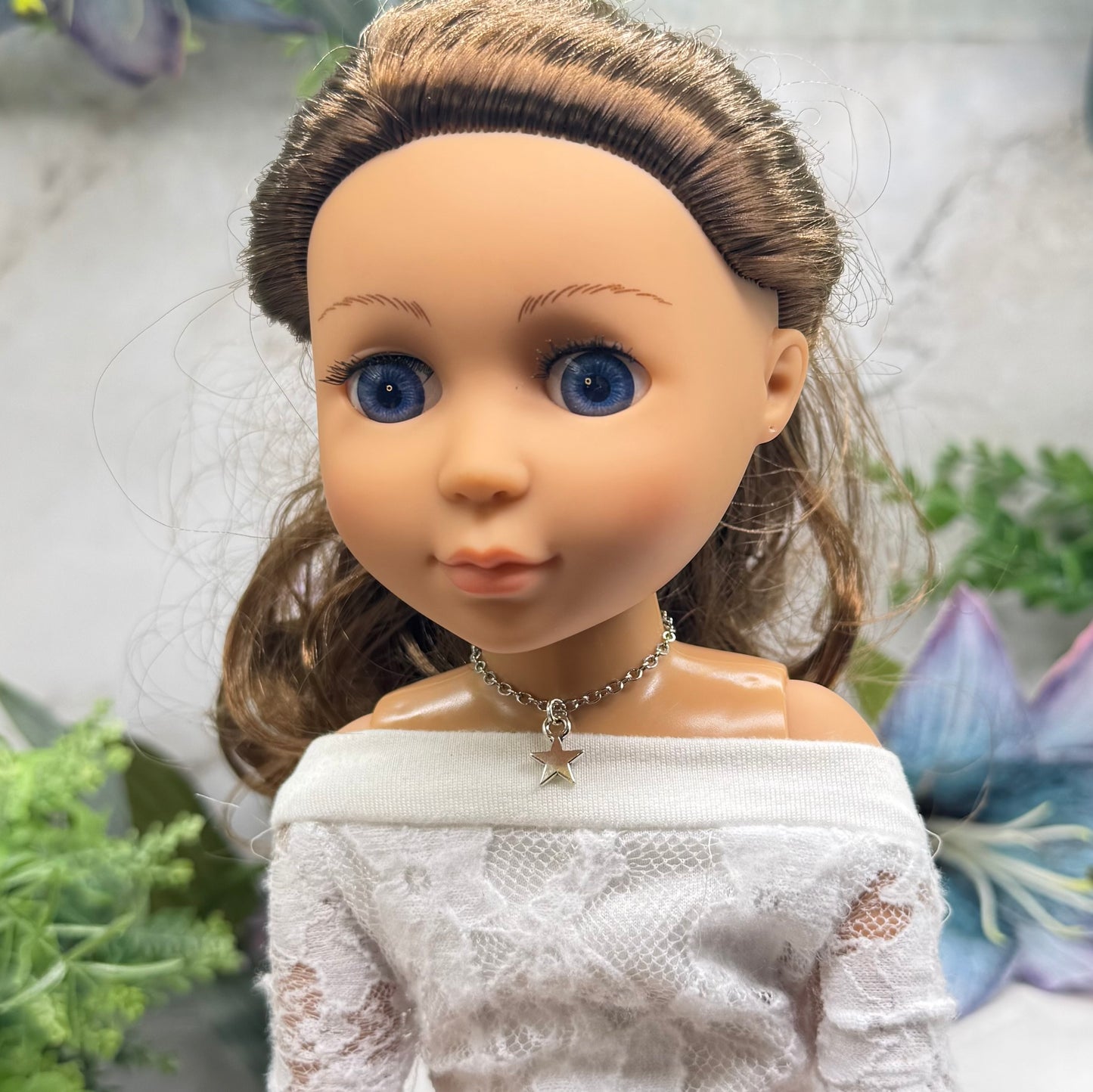 Silver Star Charm Doll Necklace for 14 Inch Fashion Dolls