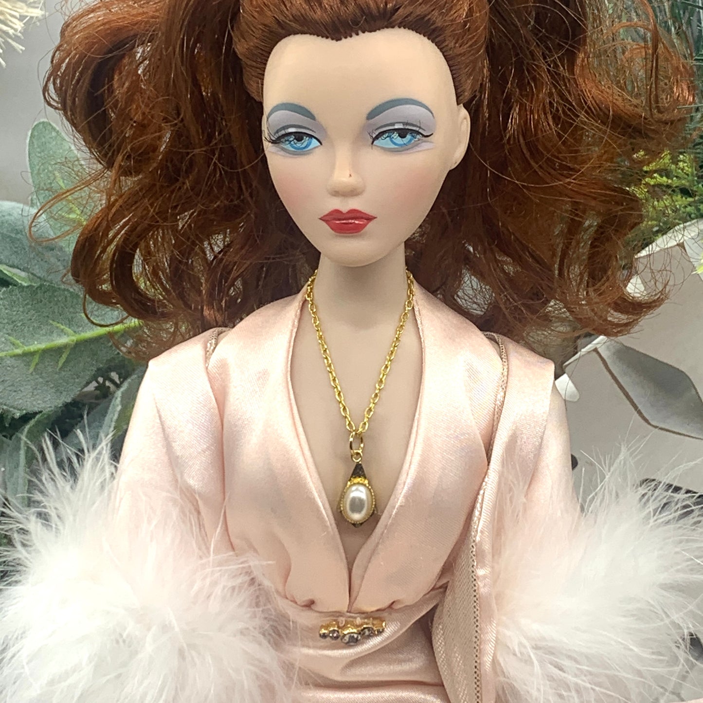 Pearl Gold Pendant Gold Tone Chain Doll Necklace • 16” Fashion Doll Necklace