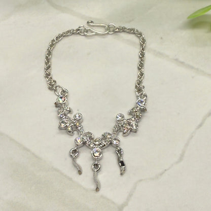 Silver Glamour Clear Rhinestone Doll Necklace • 16 inch Fashion Doll Jewelry