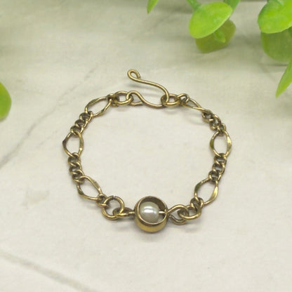 Pearl Accent Gold Large Link Chain Doll Necklace • 16 Inch Fashion Doll Jewelry