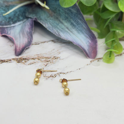 Amber Gold Crystal & Pearl Dangle Doll Earrings • 18 Inch Fashion Doll Jewelry