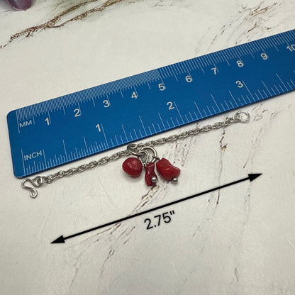 Red Stone Chip Dangle Doll necklace & Earrings • 16 Inch Fashion Doll Jewelry