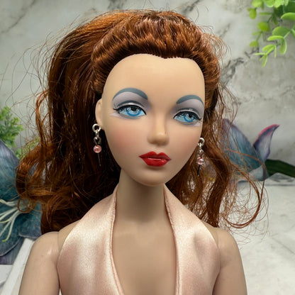 Silver Dangle Pink Beaded Doll Earrings • 16 Inch Fashion Doll Jewelry