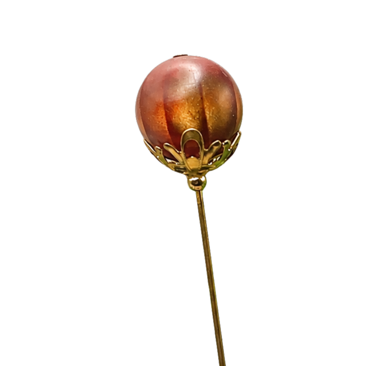 Bronze Pearly Brown Gold Tone Filigree Findings - 6” Pin • Hatpin - Stick Pin