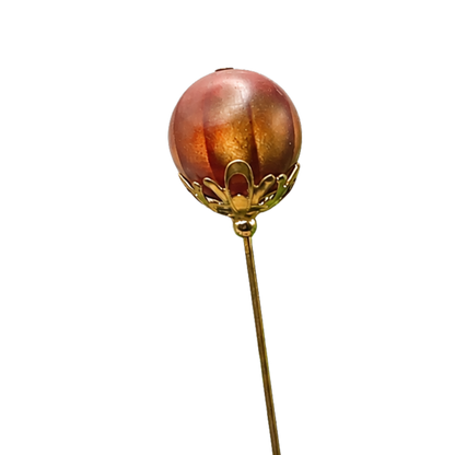 Bronze Pearly Brown Gold Tone Filigree Findings - 6” Pin • Hatpin - Stick Pin