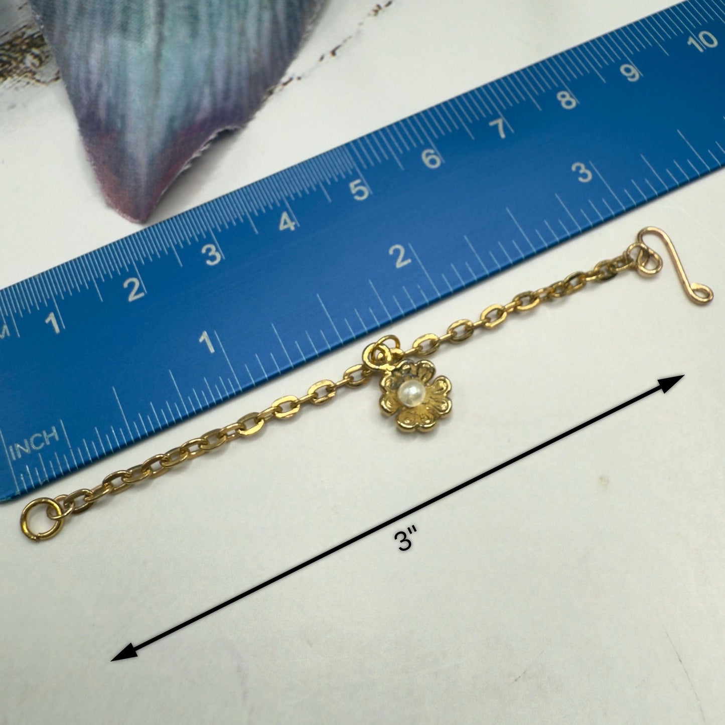 Flower Pearl Accent Pendant Gold Doll Necklace • 16 Inch Fashion Doll Jewelry