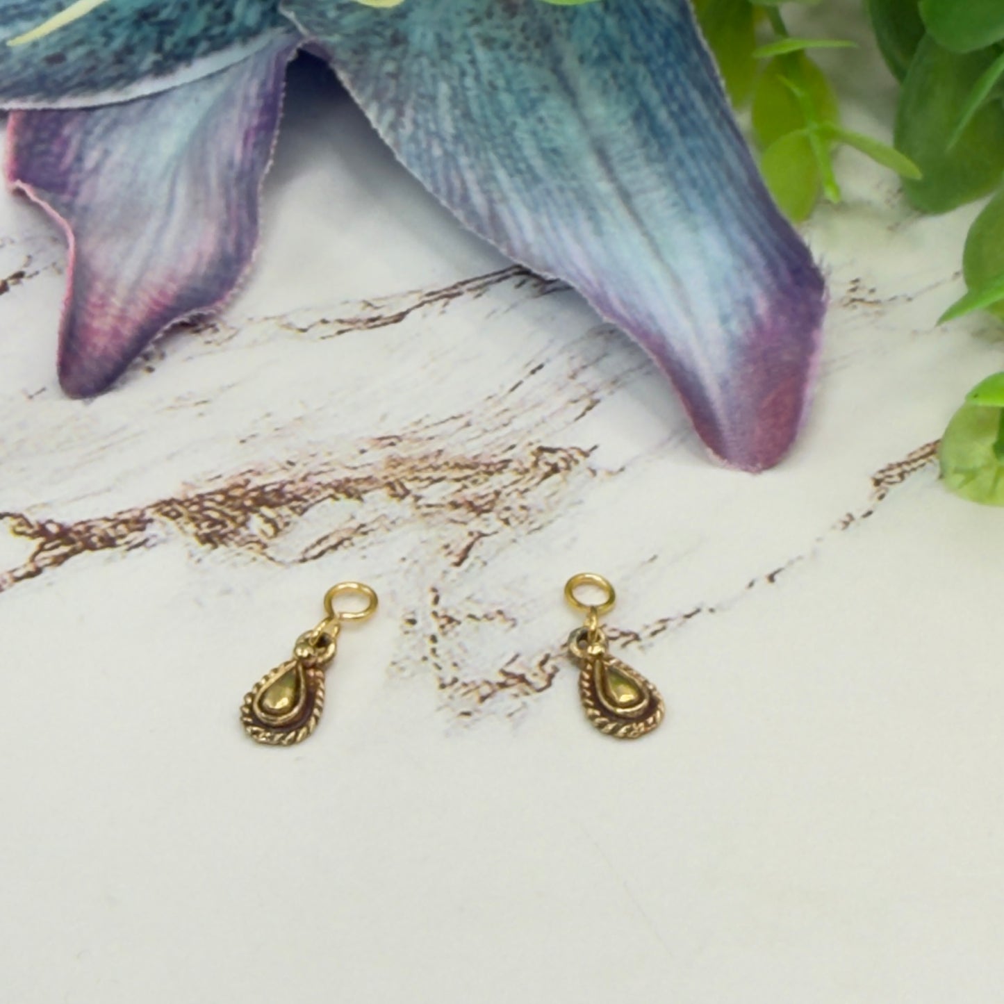 Gold Teardrop Doll Earrings DANGLE ONLY • 18 Inch Fashion Doll Jewelry