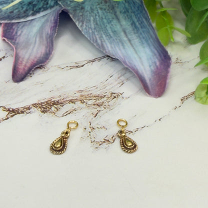 Gold Teardrop Doll Earrings DANGLE ONLY • 18 Inch Fashion Doll Jewelry