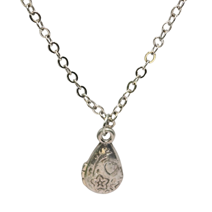 Teardrop Pendant Heart Flower Design Silver Doll Necklace • 18 Inch Fashion Doll Jewelry