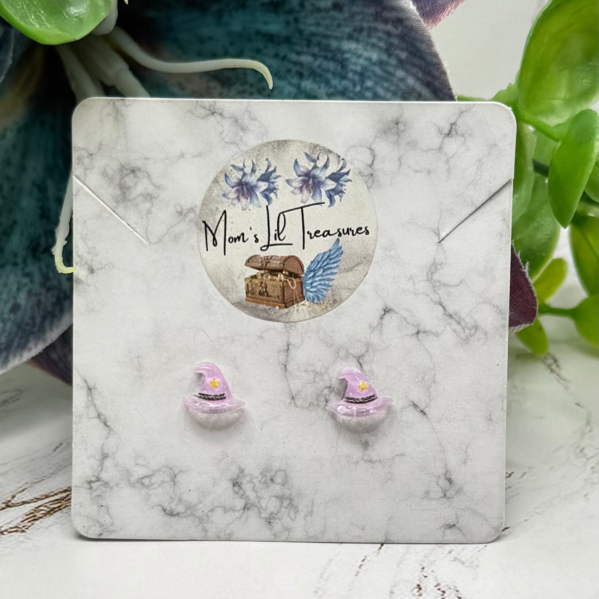 Purple Witches Hat Halloween Post Doll Earrings | for 18 Inch Fashion Dolls