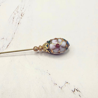 ✨ Handmade Vintage-Inspired Hatpin | Stick Pin | Hat Accessory | Sweater & Hijab Pin | Decorative Jewelry Gift for Her ✨

Floral Multi-colored Design Cloisonné Egg Shaped with Gold-tone Filigree Accent Hatpin - 6 Inch