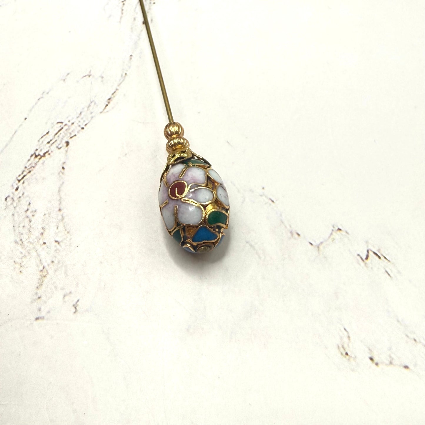 ✨ Handmade Vintage-Inspired Hatpin | Stick Pin | Hat Accessory | Sweater & Hijab Pin | Decorative Jewelry Gift for Her ✨

Floral Multi-colored Design Cloisonné Egg Shaped with Gold-tone Filigree Accent Hatpin - 6 Inch