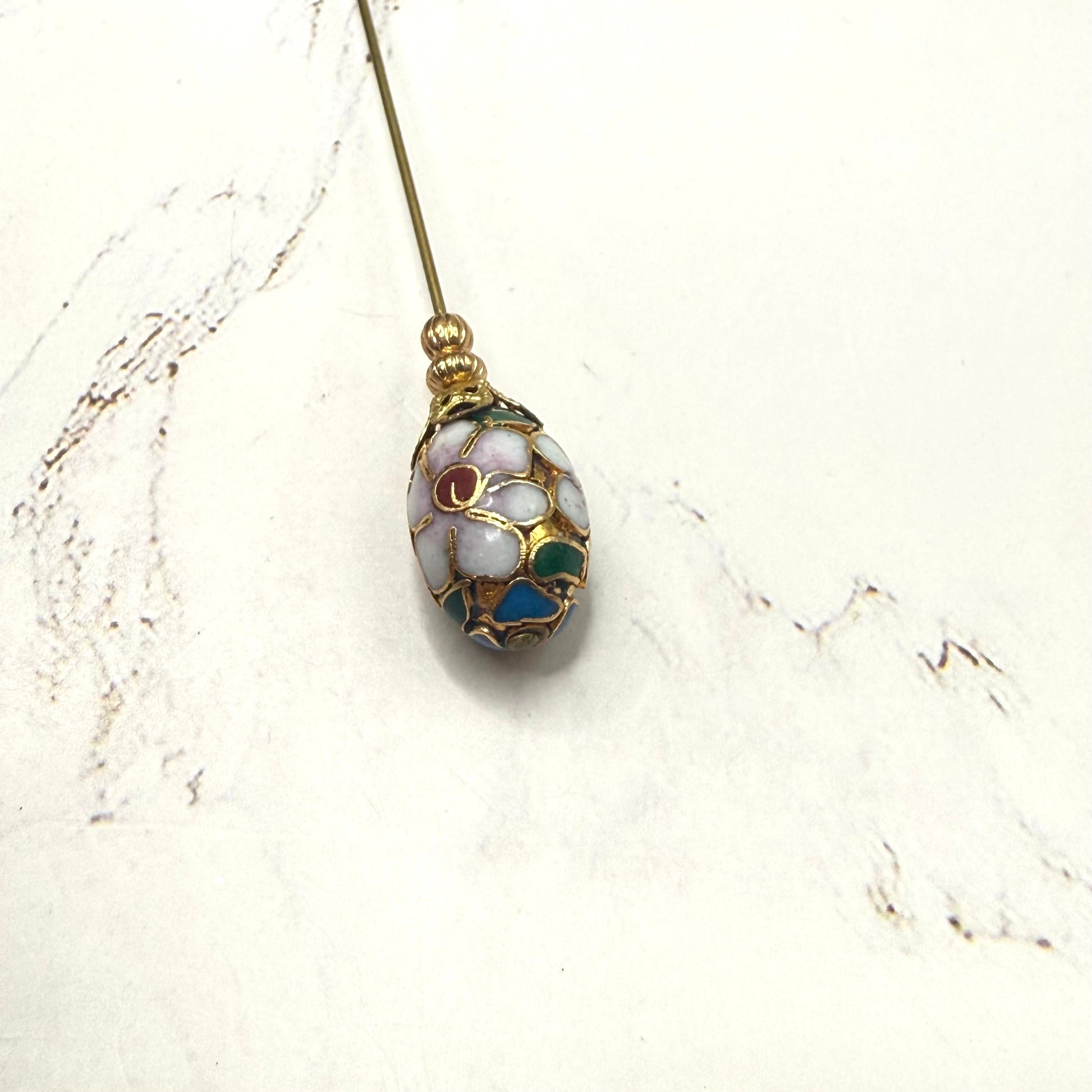 ✨ Handmade Vintage-Inspired Hatpin | Stick Pin | Hat Accessory | Sweater & Hijab Pin | Decorative Jewelry Gift for Her ✨

Floral Multi-colored Design Cloisonné Egg Shaped with Gold-tone Filigree Accent Hatpin - 6 Inch