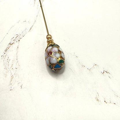 ✨ Handmade Vintage-Inspired Hatpin | Stick Pin | Hat Accessory | Sweater & Hijab Pin | Decorative Jewelry Gift for Her ✨

Floral Multi-colored Design Cloisonné Egg Shaped with Gold-tone Filigree Accent Hatpin - 6 Inch
