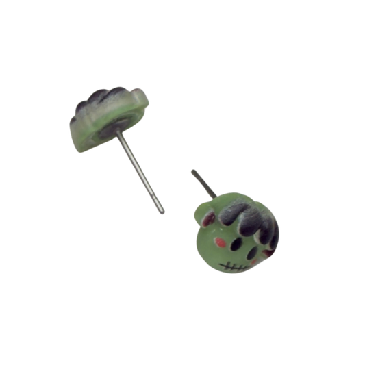 Handmade Doll Jewelry Designed to Fit popular 18 Inch Fashion Dolls: add some “Spooky Halloween 🎃” style to your favorite doll! Frankenstein Monster Halloween Stud Doll Earrings
