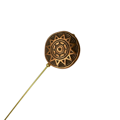✨ Handmade Vintage-Inspired Hatpin | Stick Pin | Hat Accessory | Sweater & Hijab Pin | Decorative Jewelry Gift for Her ✨

Geometric Sun Pattern Compass Rose Design Round Copper Bronze Tone Hatpin - 6 Inch