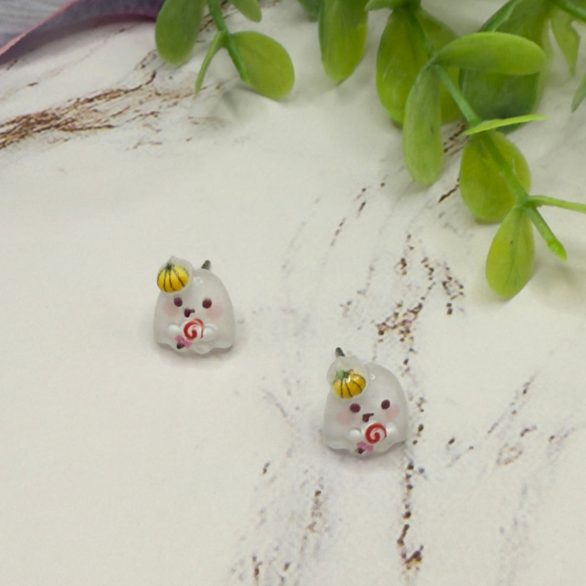 ✨Handmade Doll Jewelry Designed to Fit popular 18 Inch Fashion Dolls: add some “Spooky Halloween 🎃” style to your favorite doll!✨

Ghost with Pumpkin hat Halloween Stud Doll Earrings