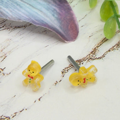 ✨Handmade Post Doll Earrings (Only fit 2mm drilled pierced ears) for 18-Inch Fashion Dolls-  American Girl • Our Generation • Journey Girls • My Life As • Adora • and more! ✨

Gingerbread Man Christmas Post Doll Earrings