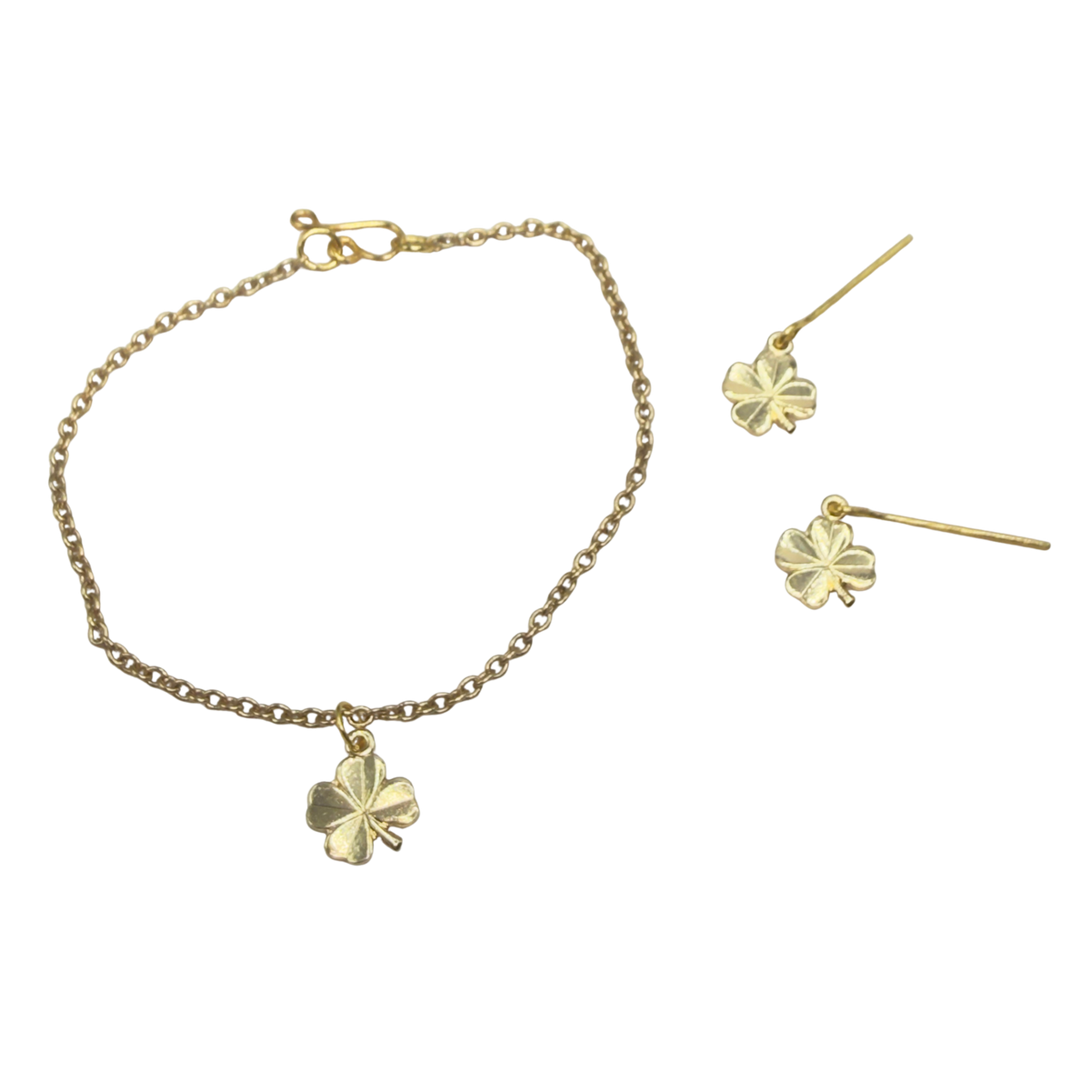 ✨Handmade Doll Jewelry Designed to Fit popular 18 Inch Fashion Dolls: add a touch of “Lucky Irish 🍀” style to your favorite doll!✨

Gold Clover Charm Doll Necklace & Earrings

