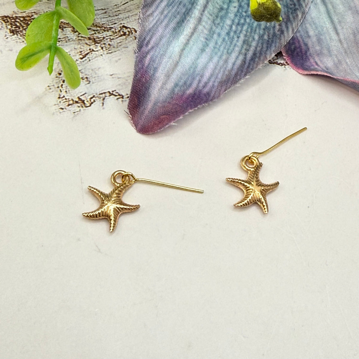 ✨Handmade Doll Jewelry Designed to Fit popular 18 Inch Fashion Dolls: add a little “Summer Fun ☀️ Beachy Style 🏝️” to your favorite doll!✨

Gold Starfish Beach Theme Doll Earrings
