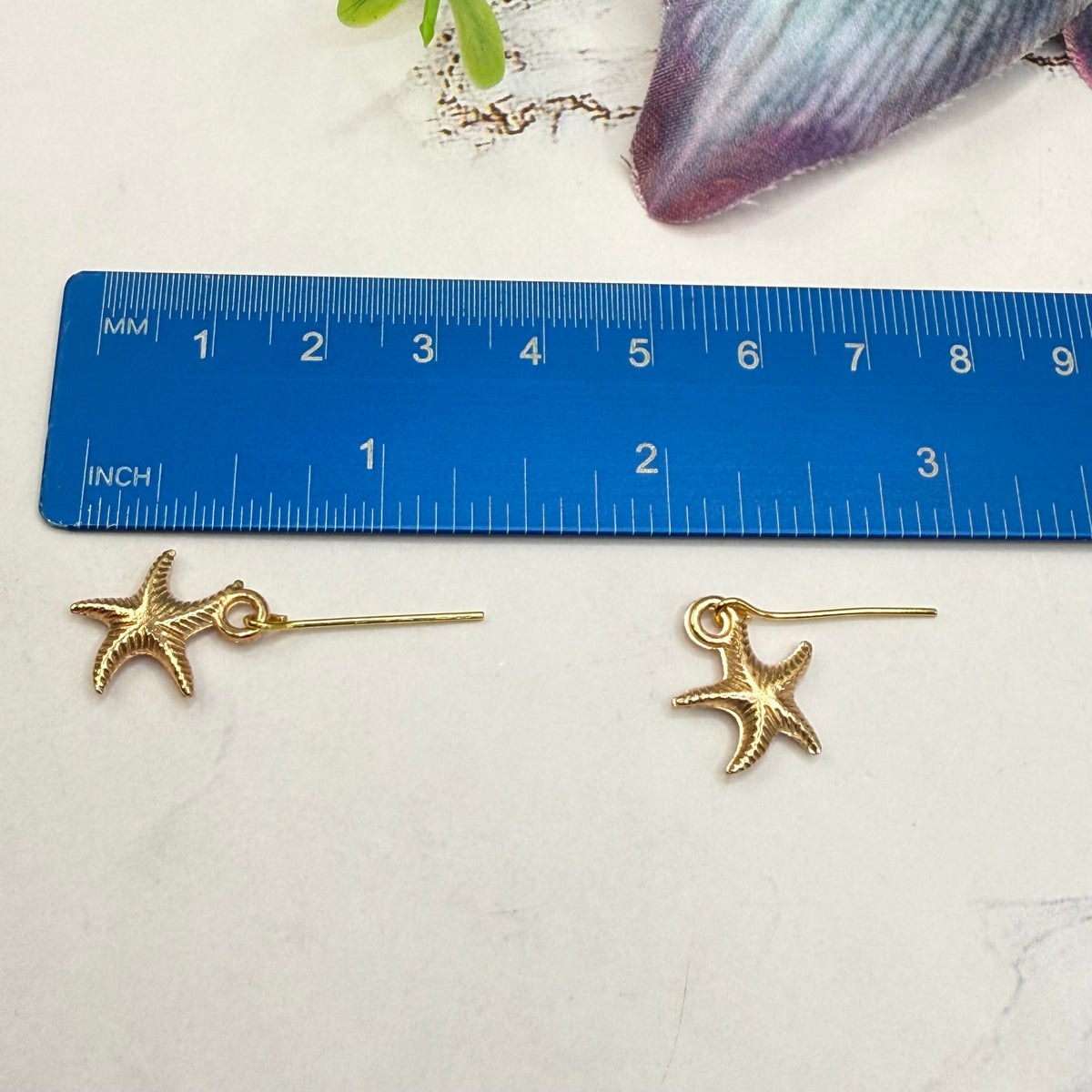 ✨Handmade Doll Jewelry Designed to Fit popular 18 Inch Fashion Dolls: add a little “Summer Fun ☀️ Beachy Style 🏝️” to your favorite doll!✨

Gold Starfish Beach Theme Doll Earrings
