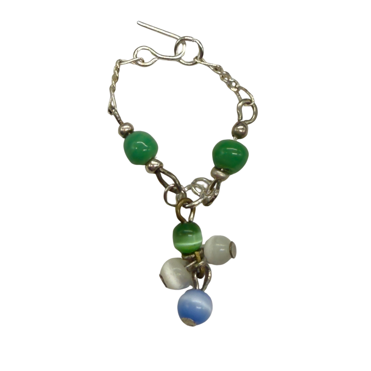 Handmade Doll Jewelry for 10-12” Fashion Trend - 1:6 Size Dolls: add a stylish touch to your favorite doll!
Green Blue White Dangle Doll Necklace