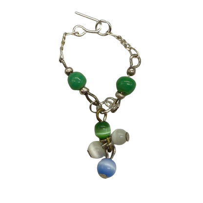 Handmade Doll Jewelry for 10-12” Fashion Trend - 1:6 Size Dolls: add a stylish touch to your favorite doll!
Green Blue White Dangle Doll Necklace